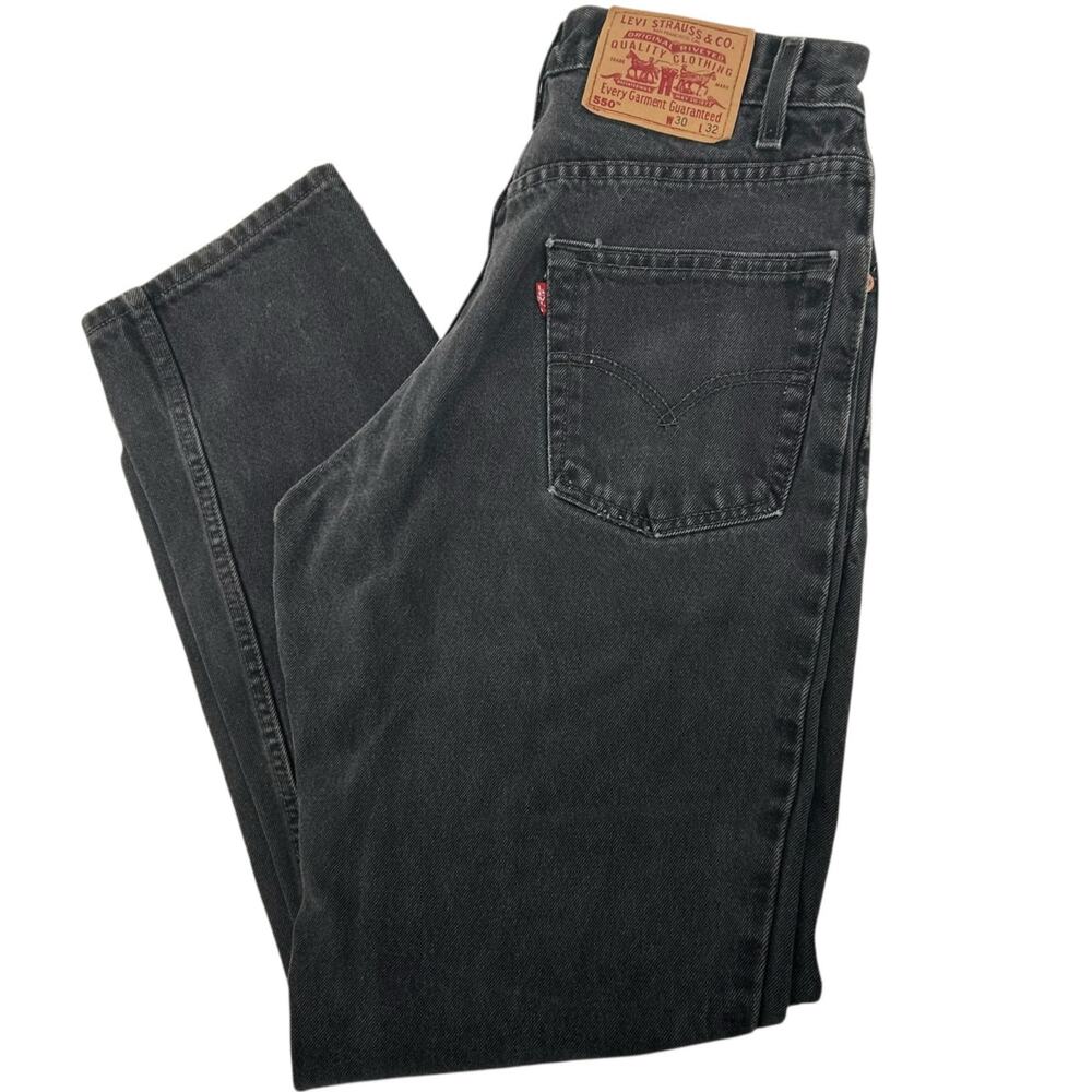 Vintage 90s Men's Levi's Black Relaxed Fit 550 Denim Jeans 30x32 (28x31 act)